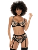Additional BLACK view of product GODDESS FLORAL 3PC BRA SET with color code BK
