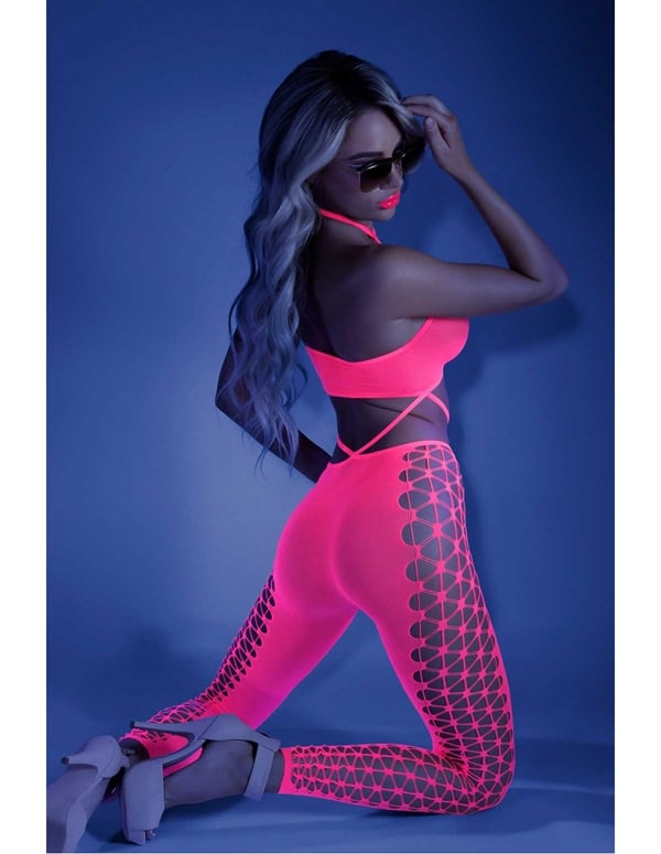 Own The Night Cropped Cut-Out Halter Bodystocking ALT5 view Color: NP