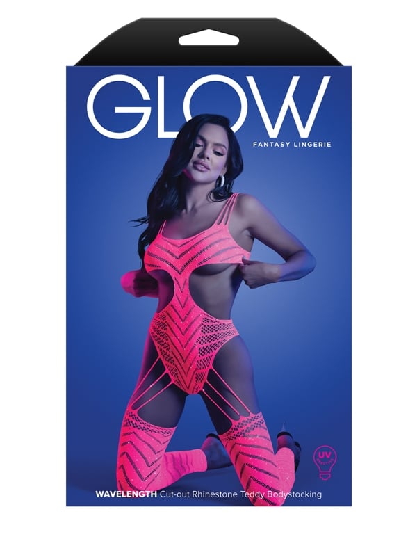 Wavelength Uv Reactive Fishnet Teddy Bodystocking ALT8 view Color: NP