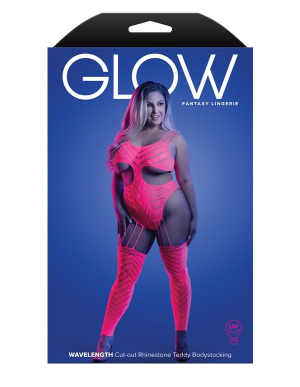 Wavelength Uv Reactive Fishnet Teddy Bodystocking ALT9 view Color: NP