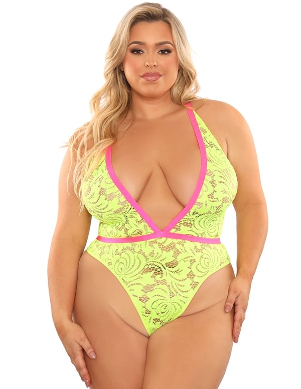 Spotlight Contrast Lace Teddy ALT2 view Color: NG