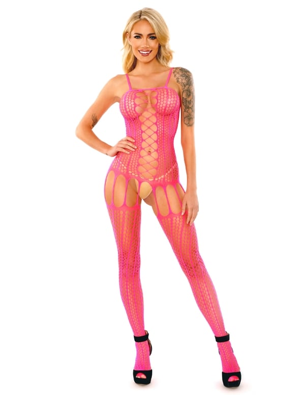 Hypnotic Criss-Cross Bodystocking ALT4 view Color: NP