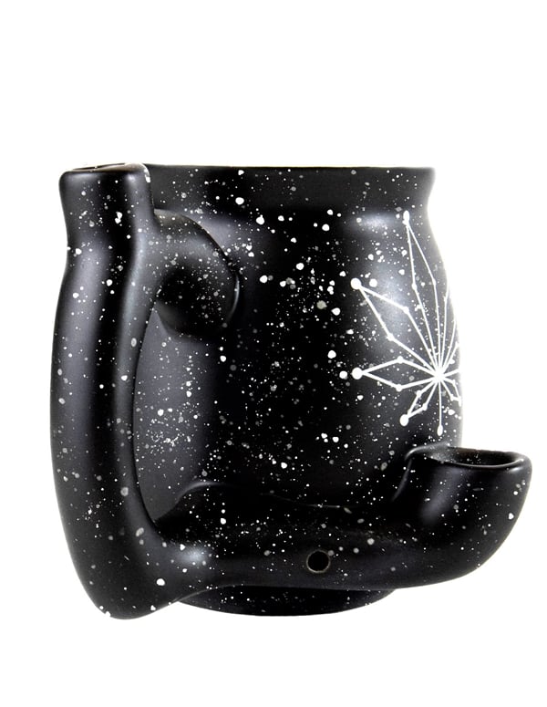 Roast & Toast Constellation Pot Leaf Mug ALT1 view Color: BW
