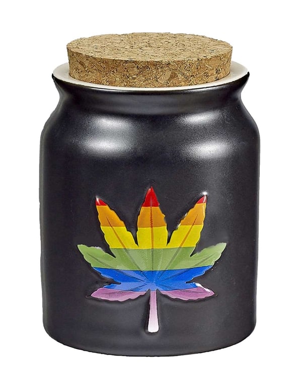 Rainbow Pot Leaf Stash Jar default view Color: BRB
