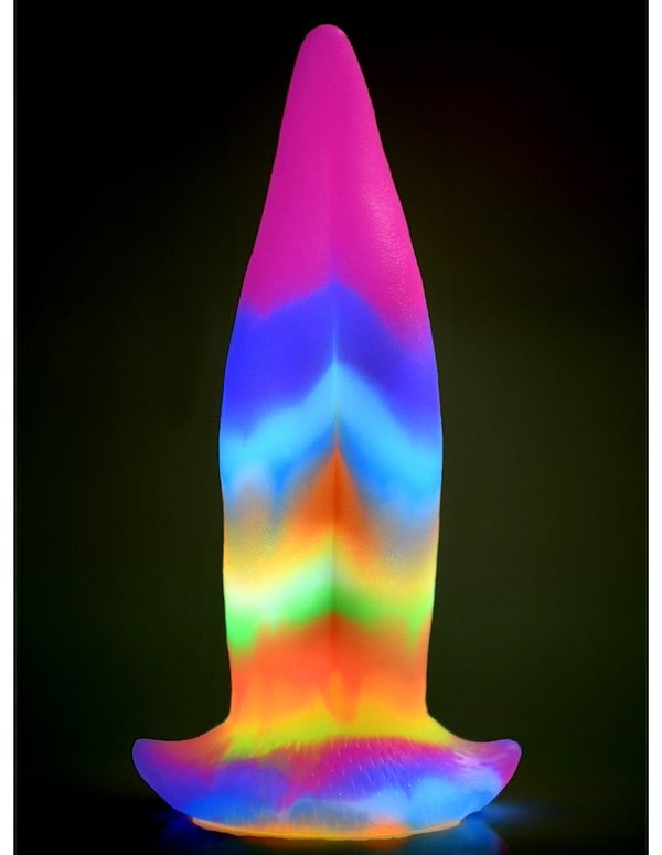 Creature Cocks Unicorn Kiss Glow In The Dark Tongue Dildo ALT3 view Color: MC
