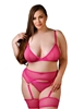 Additional PINK view of product FALLON 3PC PLUS SIZE BRA SET with color code PK