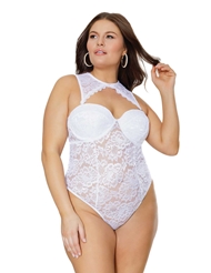 Front view of CALLA LILY PLUS SIZE UNDERWIRE TEDDY