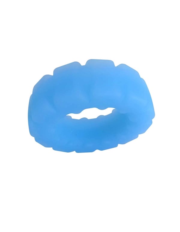 Razzle Dazzle - Blue Silicone Cock Ring ALT1 view Color: NBL