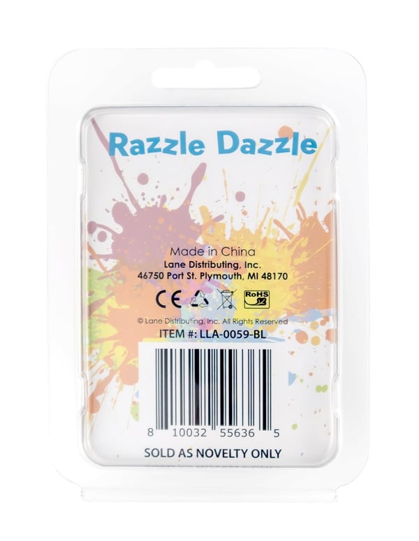 Razzle Dazzle - Blue Silicone Cock Ring ALT3 view Color: NBL