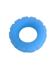 Alternate front view of RAZZLE DAZZLE - BLUE SILICONE COCK RING