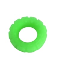 Alternate front view of RAZZLE DAZZLE - GREEN SILICONE COCK RING