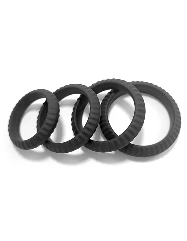 Enhancements - 4Pc Cock Ring Set ALT1 view Color: BK