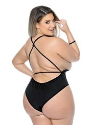 Alternate back view of ISABELLA HALTER PLUS SIZE TEDDY