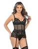 Additional BLACK view of product LUCY BUSTIER WITH GARTERS with color code BK