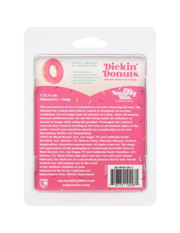 Naughty Bits Dickin Donuts Silicone Cock Ring ALT7 view Color: PK