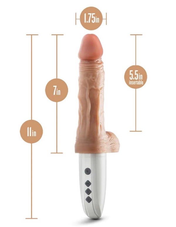 Dr. Skin - Dr. Hammer Thrusting Dildo With Handle And Remote ALT4 view Color: VA