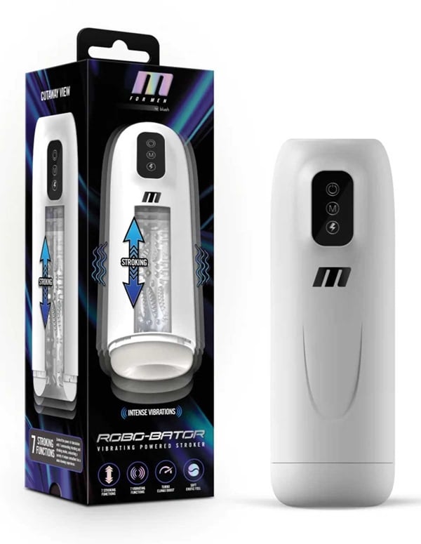 M For Men - Robo-Bator Vibrating Stroker ALT4 view Color: WH