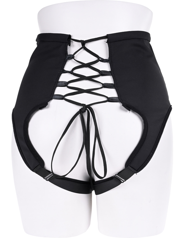 Sportsheets High Waisted Corset Strap-On ALT3 view Color: BK