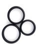 Additional BLACK view of product STAY STIFF - LARGE 3PC COCK RING SET with color code BK