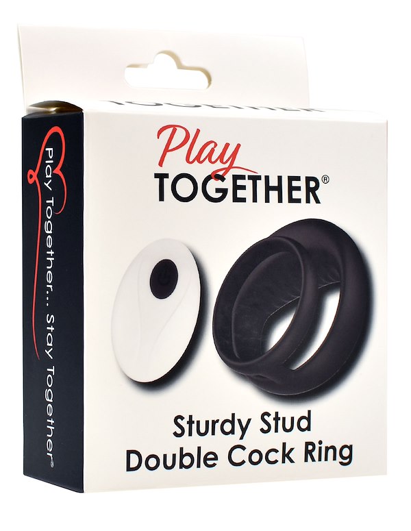 Play Together - Sturdy Stud Double Cock Ring ALT5 view Color: BK