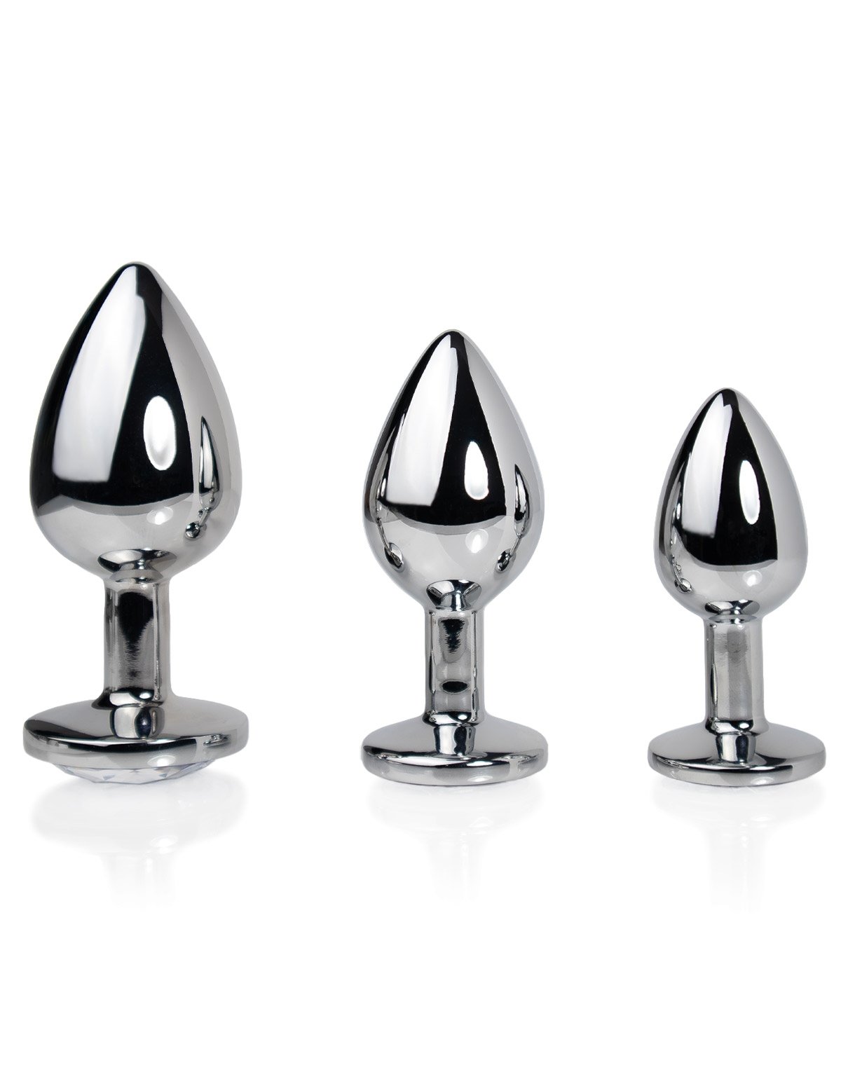 alternate image for Fem Gem - 3Pc Chrome Jeweled Plug Set