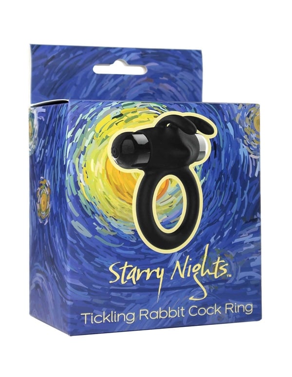 Starry Nights - Tickling Rabbit Cock Ring ALT4 view Color: BK