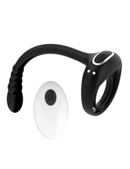 Alternate back view of ANAL QUEST - QUICKDRAW PROSTATE MASSAGER WITH DUAL RING + REMOTE
