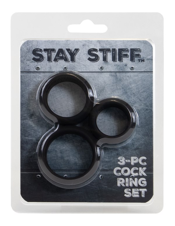 STAY STIFF - 3PC COCK RING SET ALT3 view Color: BK