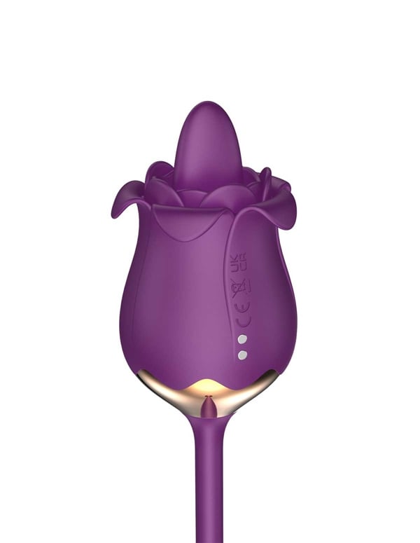 Pinnacle Of Pleasure - Thrusting Vibe + Rose Tongue Stimulator ALT3 view Color: PR