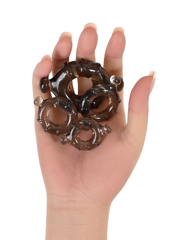 Enhancements - 4Pc Cock Ring Set ALT4 view Color: BK
