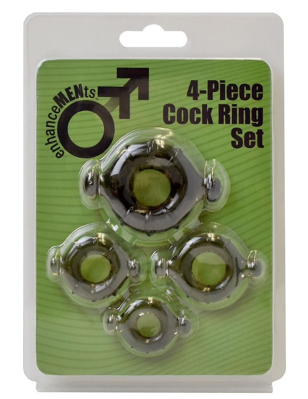 Enhancements - 4Pc Cock Ring Set ALT5 view Color: BK