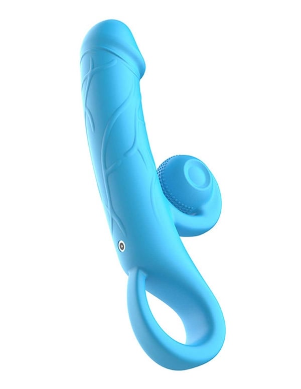 Me Time - Realistic Vibrator With Rolling Clitoral Stimulator ALT1 view Color: BL