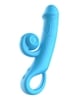 Additional BLUE view of product ME TIME - REALISTIC VIBRATOR WITH ROLLING CLITORAL STIMULATOR with color code BL