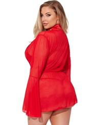 Alternate back view of YEAR OF THE DRAGON 3PC PLUS SIZE BRA AND PANTY WITH ROBE