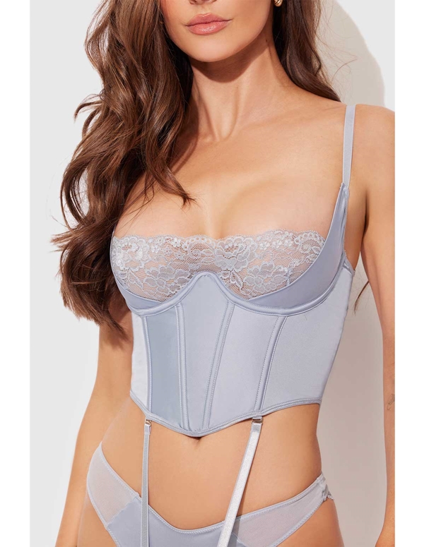 SIENNA 2PC BUSTIER AND PANTY SET ALT2 view Color: LB