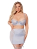 Additional LIGHT BLUE view of product SIENNA 3PC PLUS SIZE BRA AND SKIRT SET with color code LB