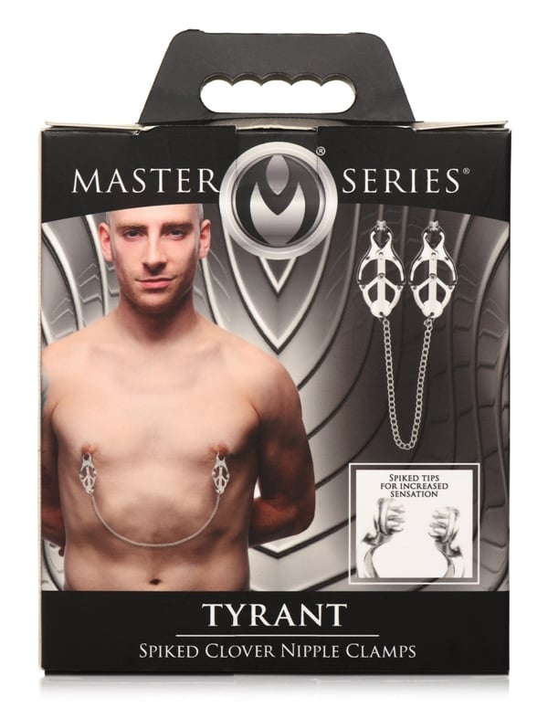 Master Series - Tyrant Spiked Clover Nipple Clamps ALT4 view Color: SL