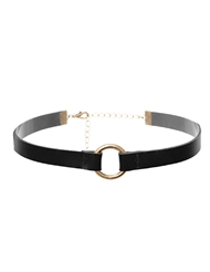 Alternate back view of LEATHER CHOKER WITH O-RING