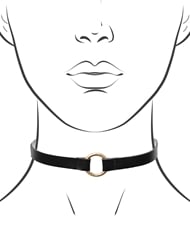 Front view of LEATHER CHOKER WITH O-RING