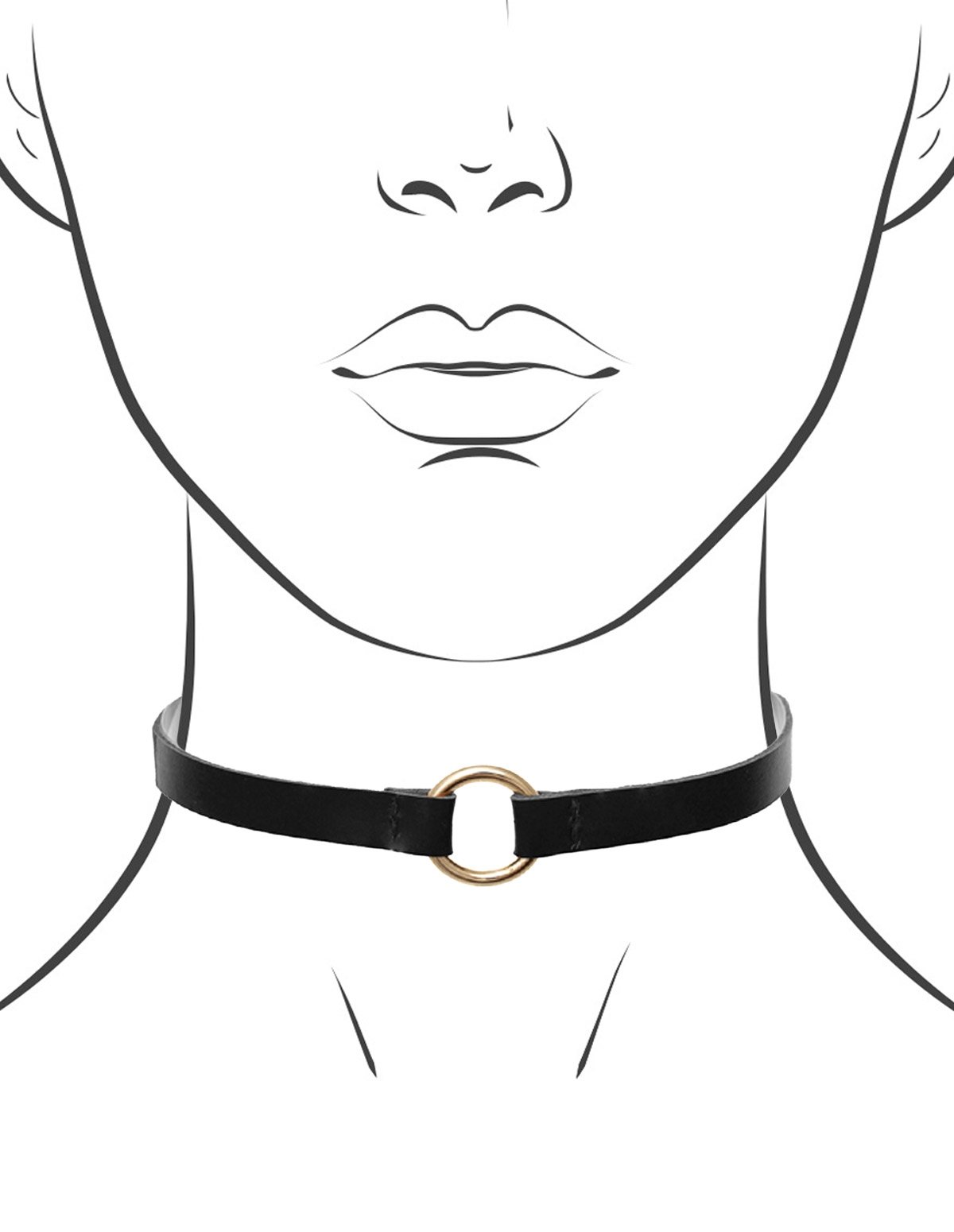 alternate image for Leather Choker With O-Ring