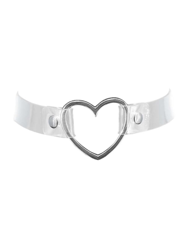 Clear Choker With Heart Ring ALT1 view Color: CLRSVR