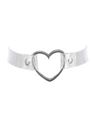 Alternate back view of CLEAR CHOKER WITH HEART RING
