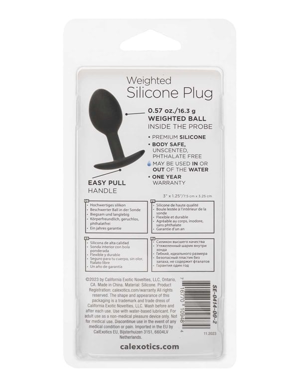 Weighted Silicone Plug ALT6 view Color: BK