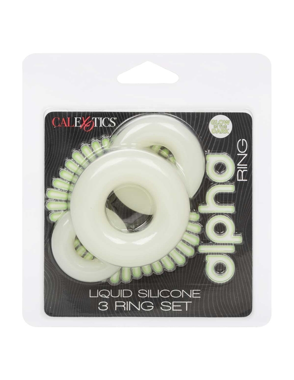 Alpha - Glow-In-The-Dark Liquid Silicone 3 Ring Set ALT4 view Color: CL