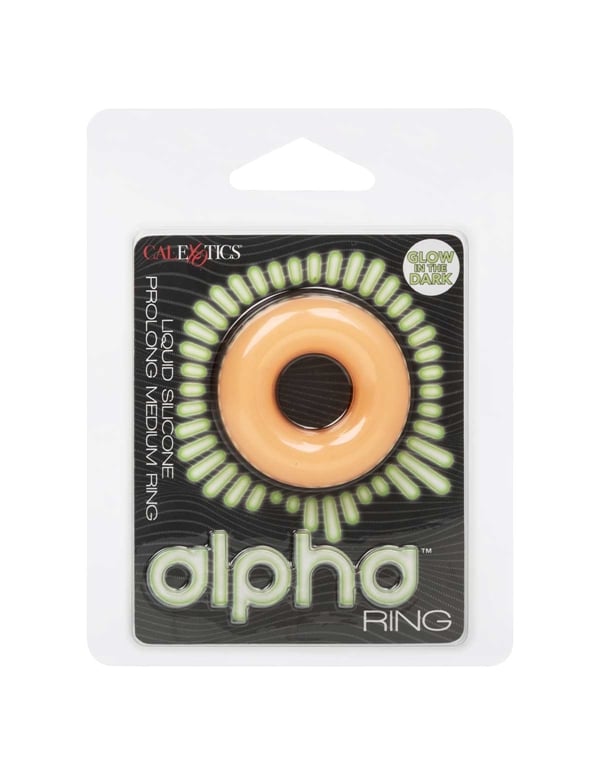 Alpha - Glow-In-The-Dark Liquid Silicone Prolong Medium Ring ALT4 view Color: OR