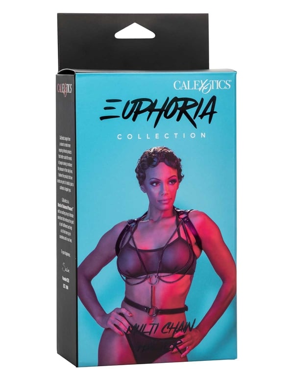 Euphoria - Multi Chain Halter ALT2 view Color: BK