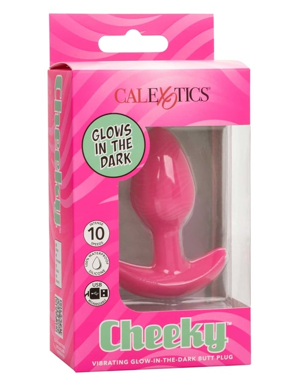 Cheeky - Vibrating Glow-In-The-Dark Butt Plug ALT7 view Color: PK