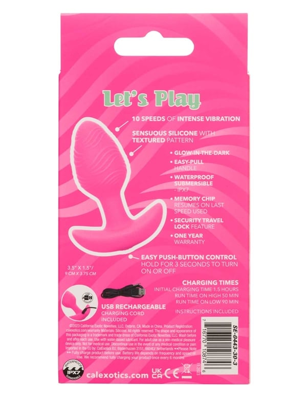 Cheeky - Vibrating Glow-In-The-Dark Butt Plug ALT8 view Color: PK