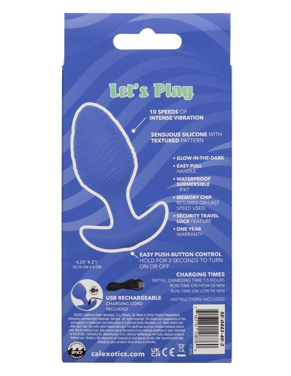 Cheeky - Vibrating Glow-In-The-Dark Large Butt Plug ALT8 view Color: PR
