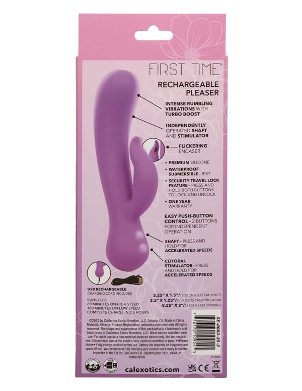 First Time - Rechargeable Pleaser Dual Stimulator ALT8 view Color: PR